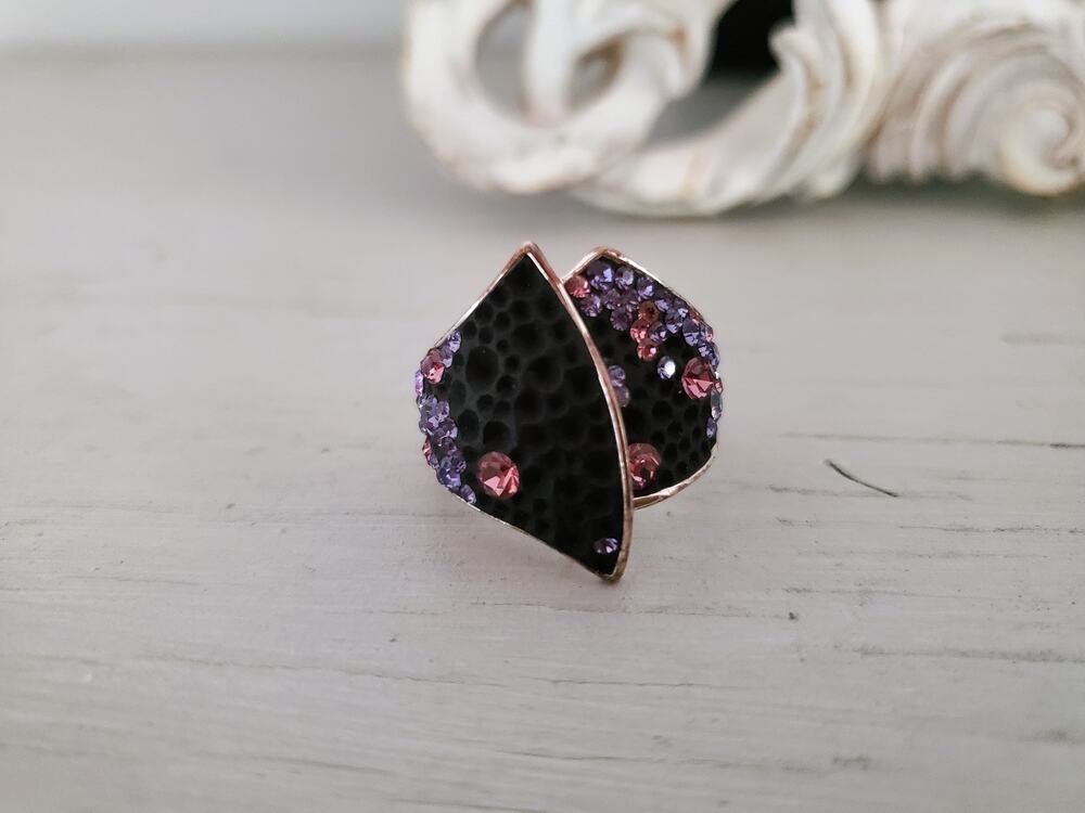 JCM Brass Enamel and CZ Ring